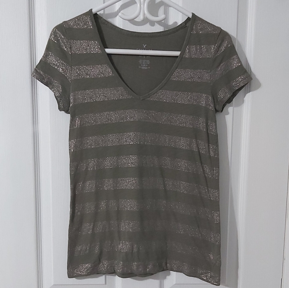 Metallic striped tee - Picture 1 of 3